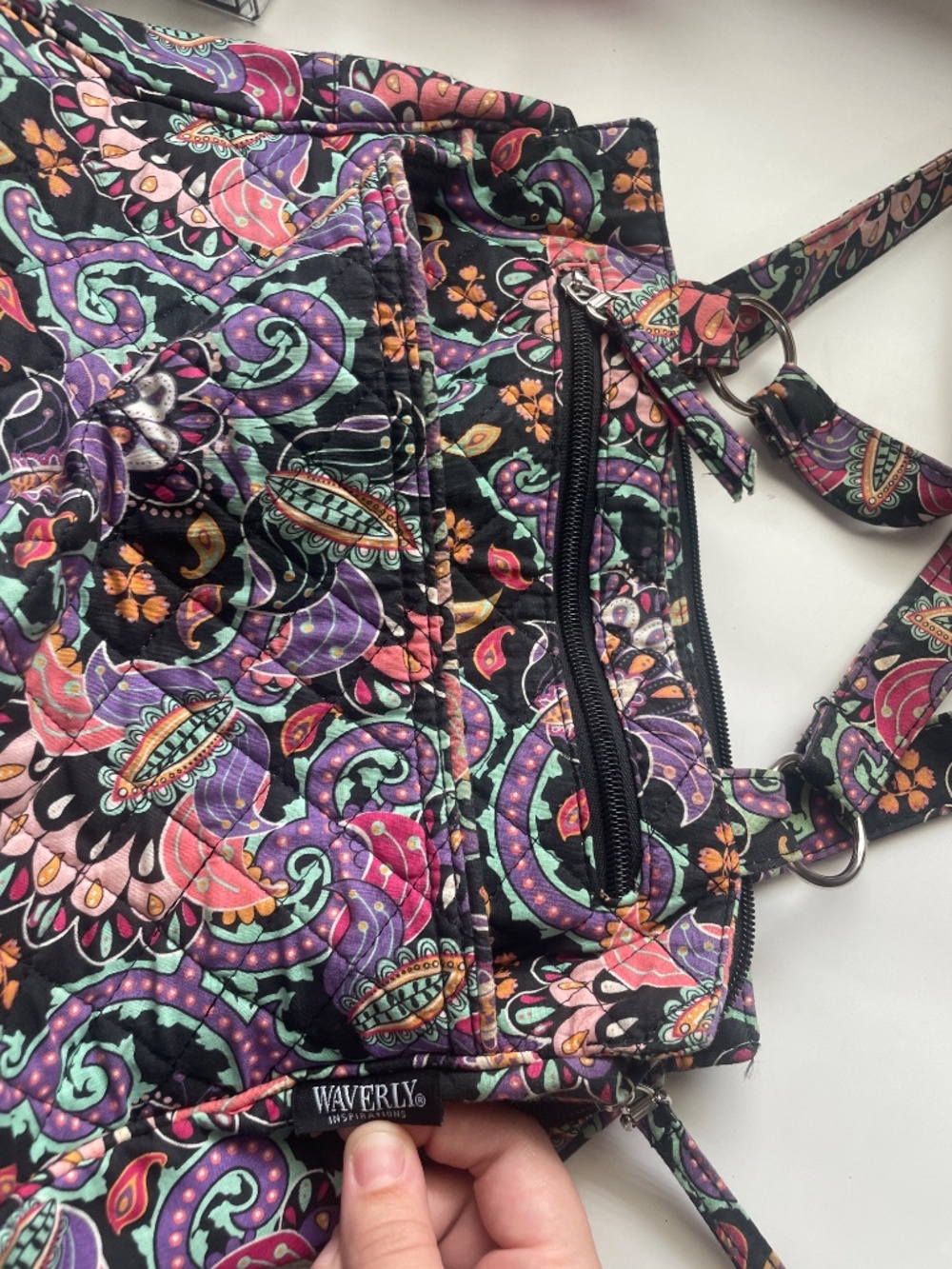 Waverly Inspirations Shoulder Bag Purse Floral - Picture 4 of 5